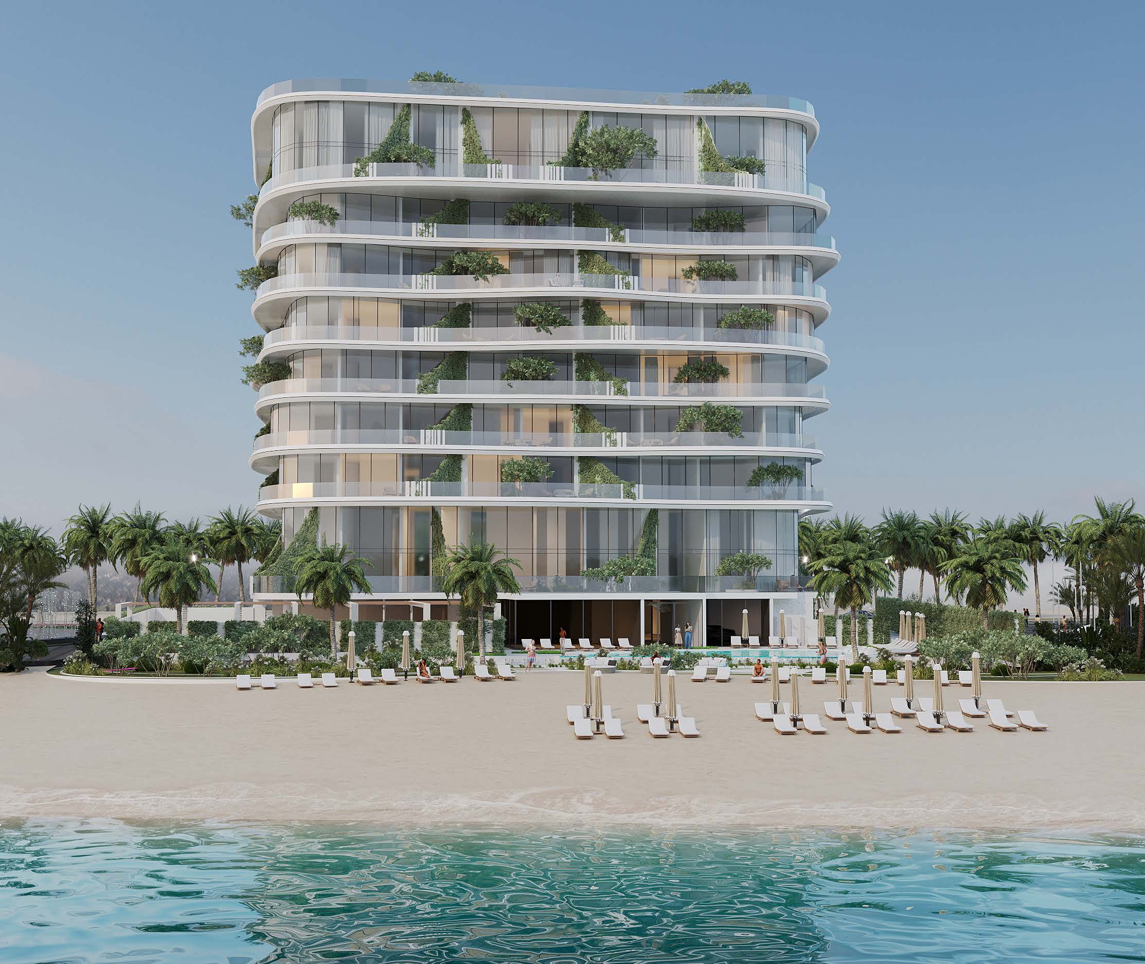 The Beach House by Range Development, Al Marjan Island. Render supplied by developer.