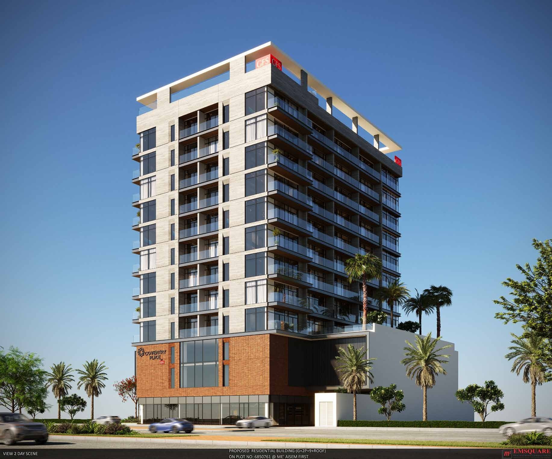 Coventry Place by GFS Developments in Dubai Production City, render supplied by developer