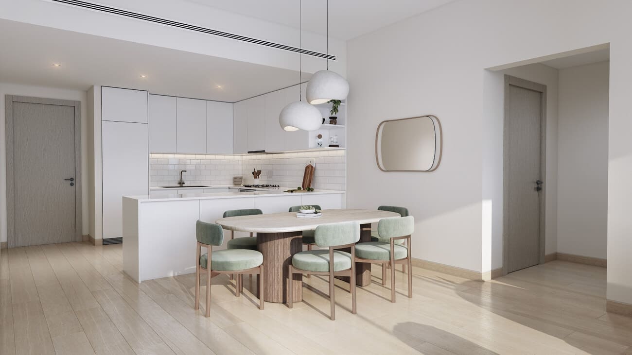 Ghaff Land Residence by Arabian Gulf Properties, image 2 of 7. Render supplied by developer.
