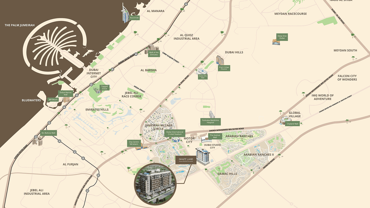 Ghaff Land Residence by Arabian Gulf Properties, image 6 of 7. Render supplied by developer.