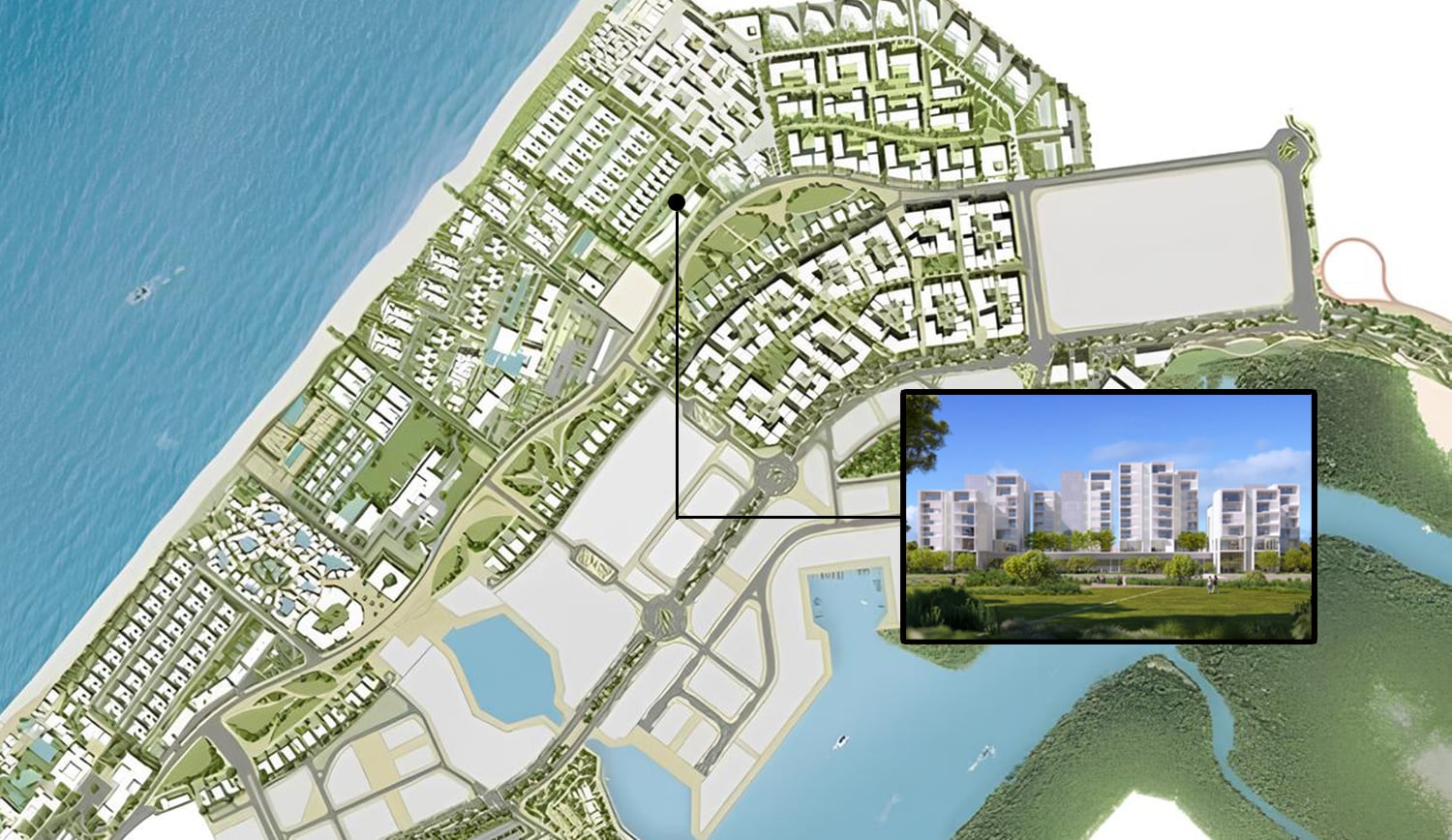 Sealine Residence by Al Zorah Development Company, image 19 of 19. Render supplied by developer.