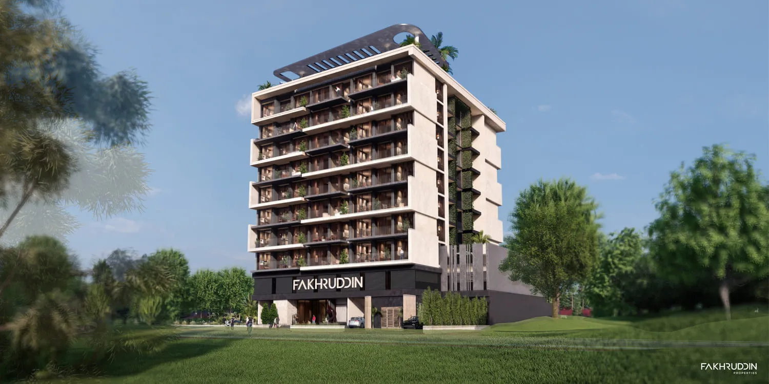 Vista Verde by Fakhruddin Properties, Dubai Production City. Render supplied by developer.