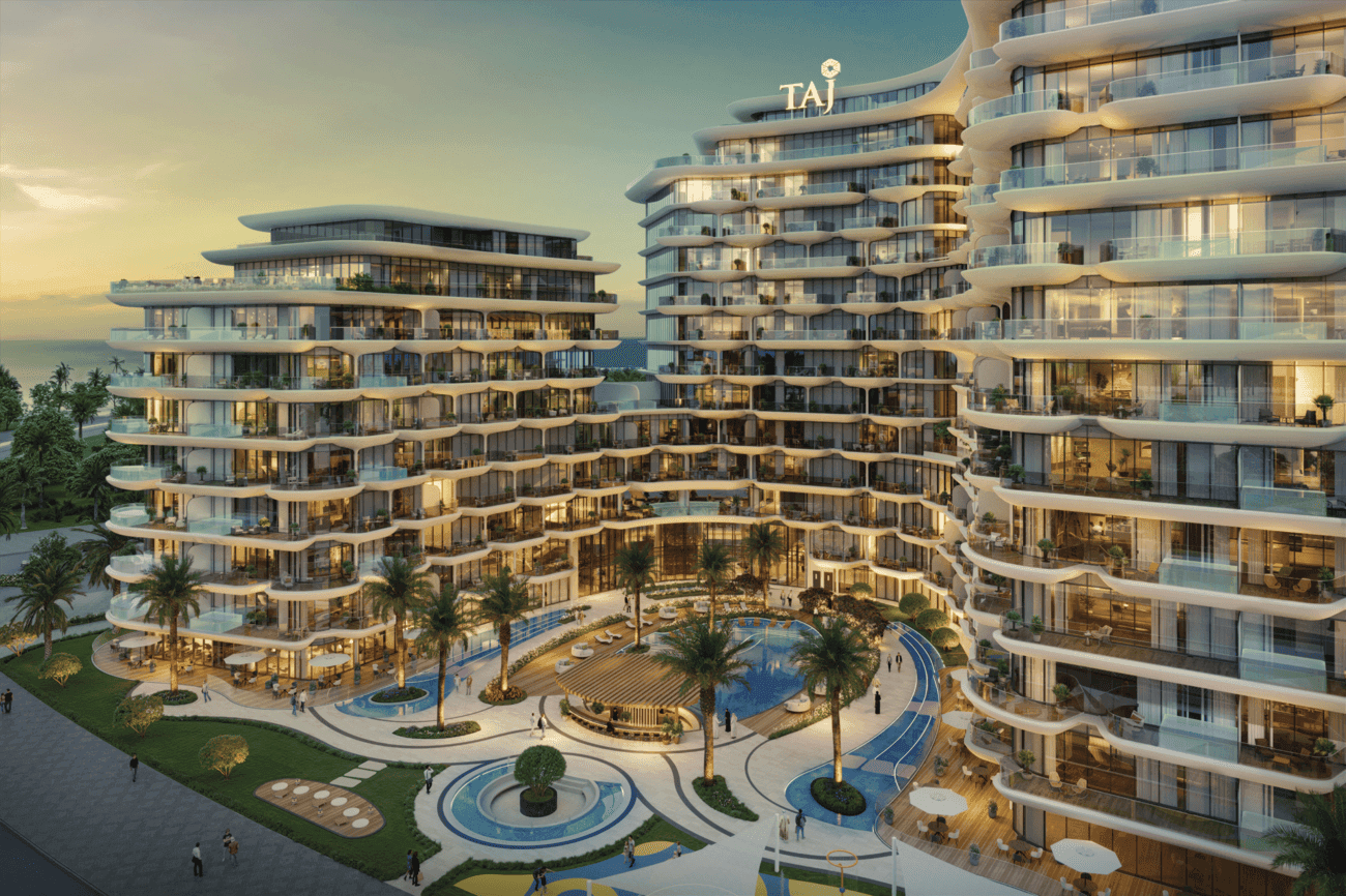 Taj Wellington Mews by BNW Developments, Al Marjan Island. Render supplied by developer.
