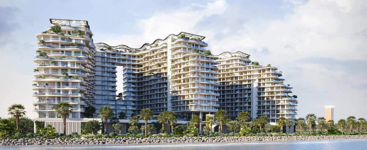 Miraggio Phases 1 and 2 by Source of Fate Properties, Al Marjan Island. Render supplied by developer.