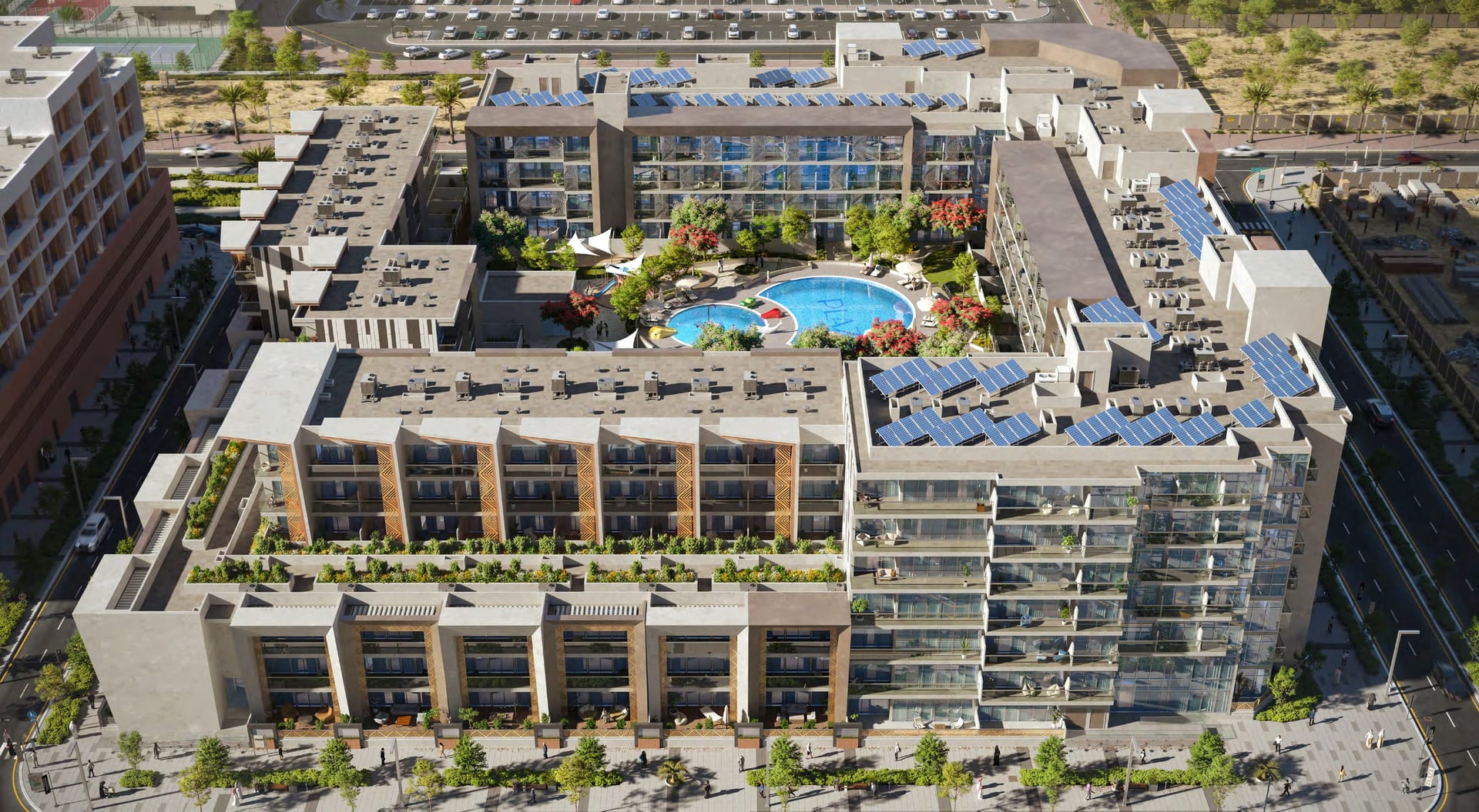 Plaza Reportage, Masdar City. Render supplied by developer.