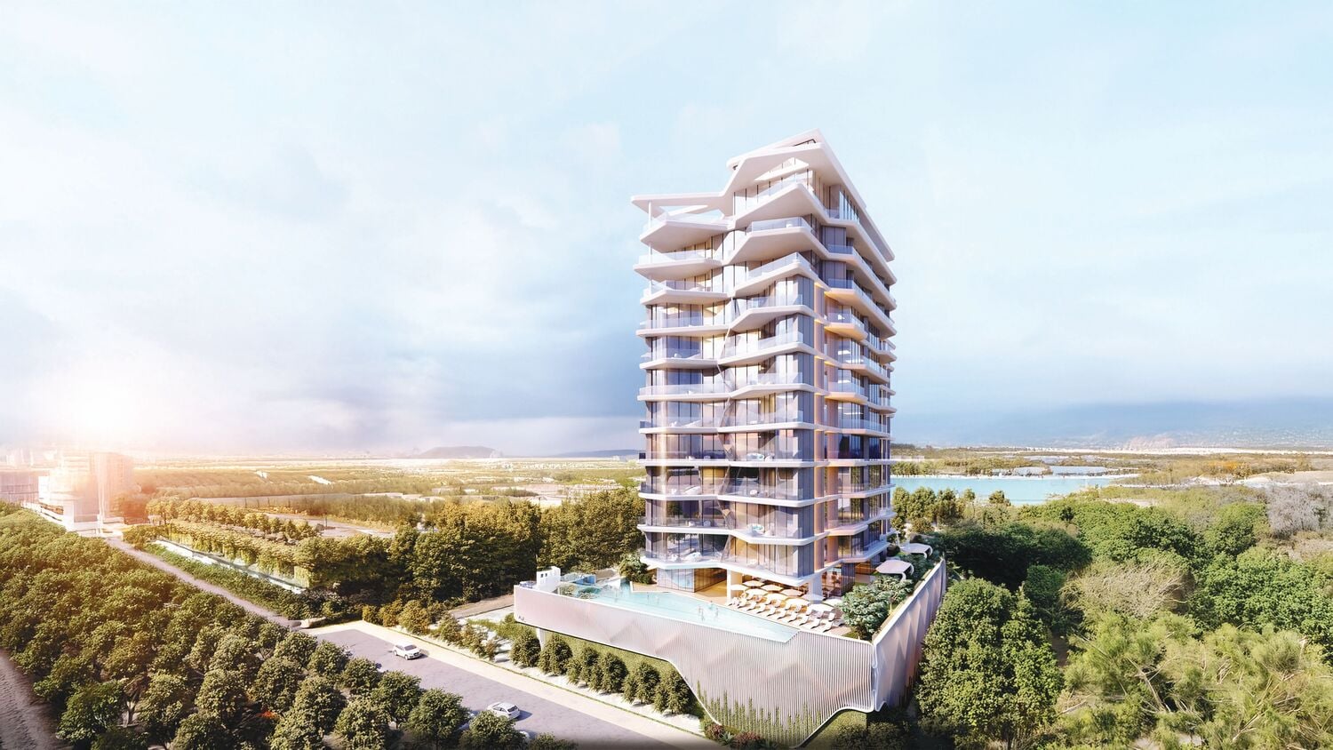 Luxury Canal Residences by Prestige One, image 1 of 19. Render supplied by developer.