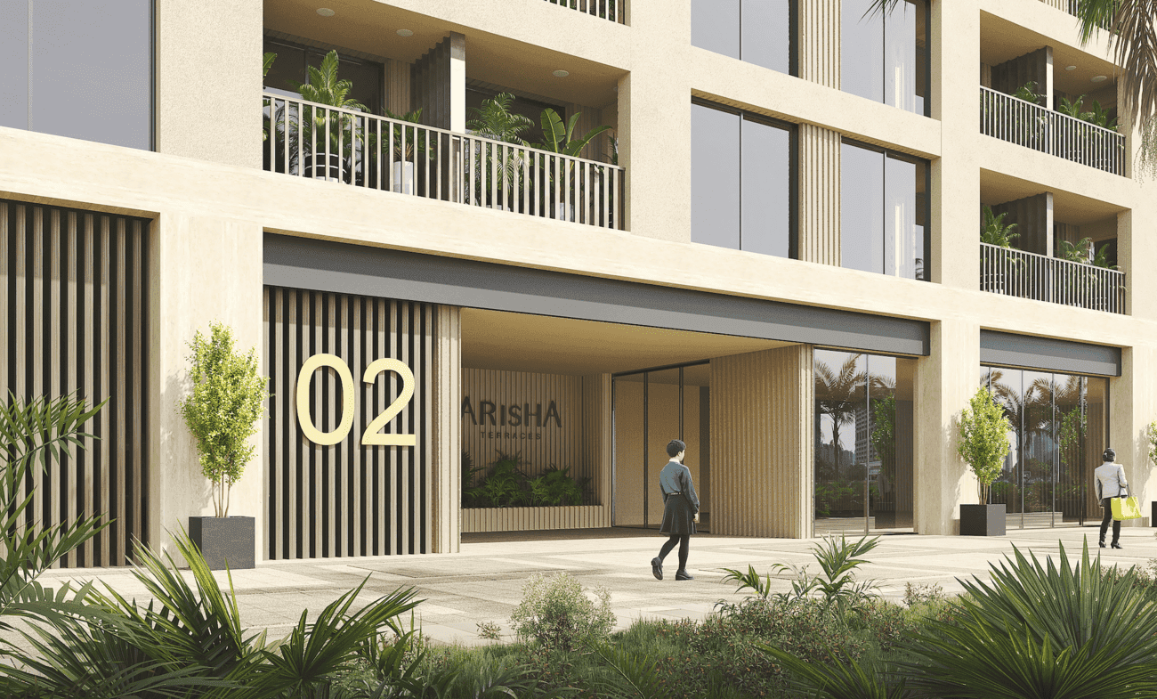Arisha Terraces by Qube Development, image 2 of 11. Render supplied by developer.