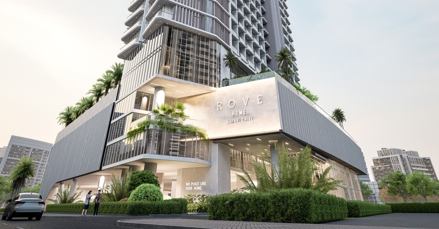 Rove Home Marasi Drive by IRTH Group, image 2 of 18. Render supplied by developer.