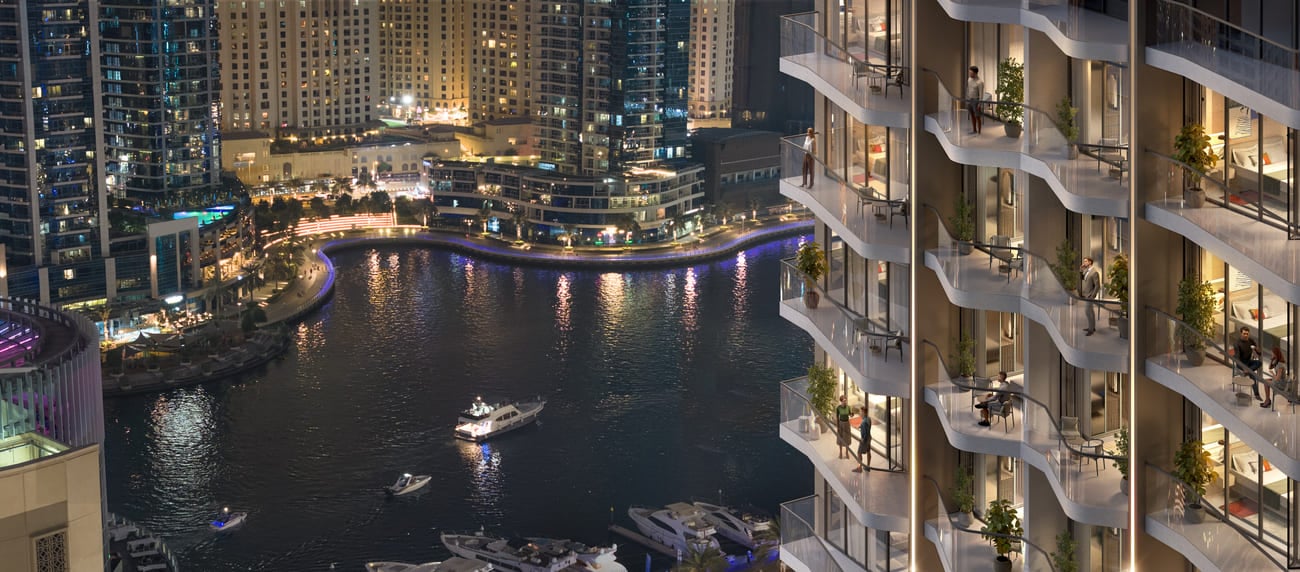 Rove Home Dubai Marina by IRTH Group, image 3 of 27. Render supplied by developer.