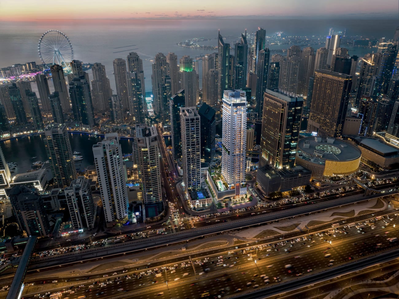 Rove Home Dubai Marina by IRTH Group, Dubai Marina. Render supplied by developer.