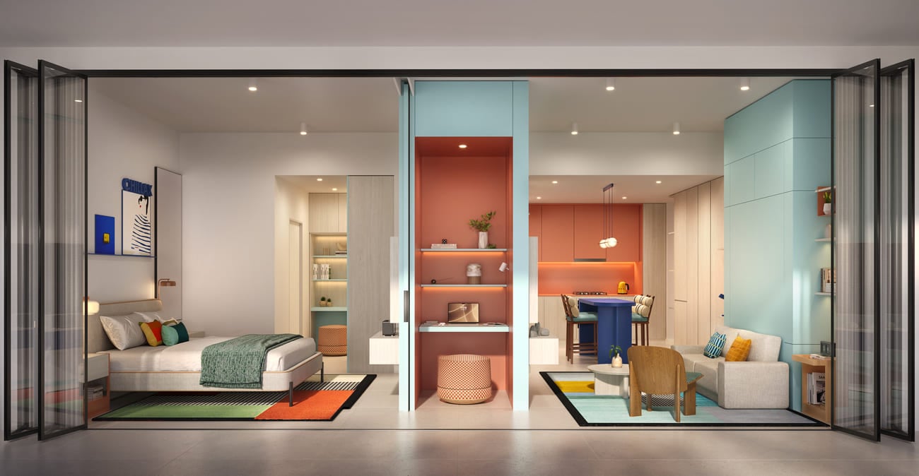 Rove Home Dubai Marina by IRTH Group, image 11 of 27. Render supplied by developer.