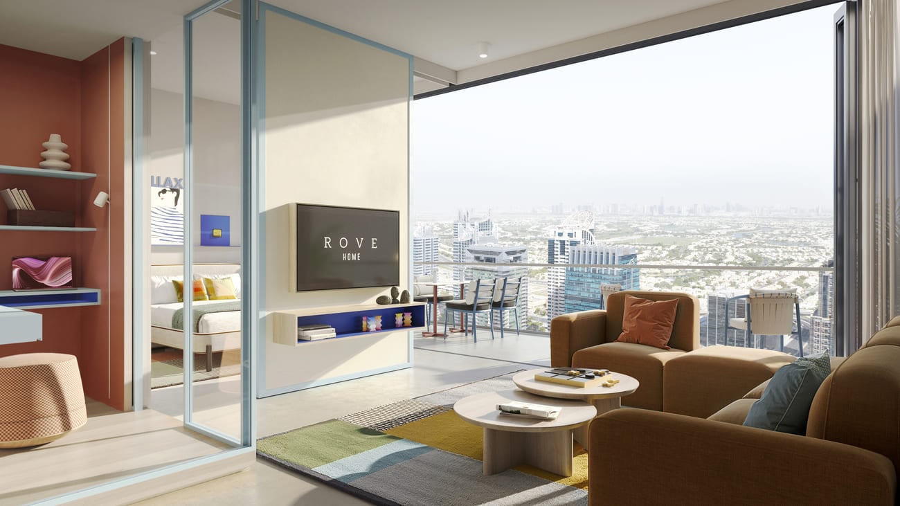 Rove Home Dubai Marina by IRTH Group, image 14 of 27. Render supplied by developer.