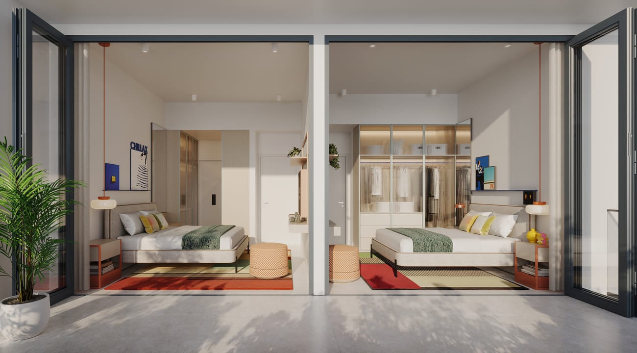 Rove Home Dubai Marina by IRTH Group, image 17 of 27. Render supplied by developer.