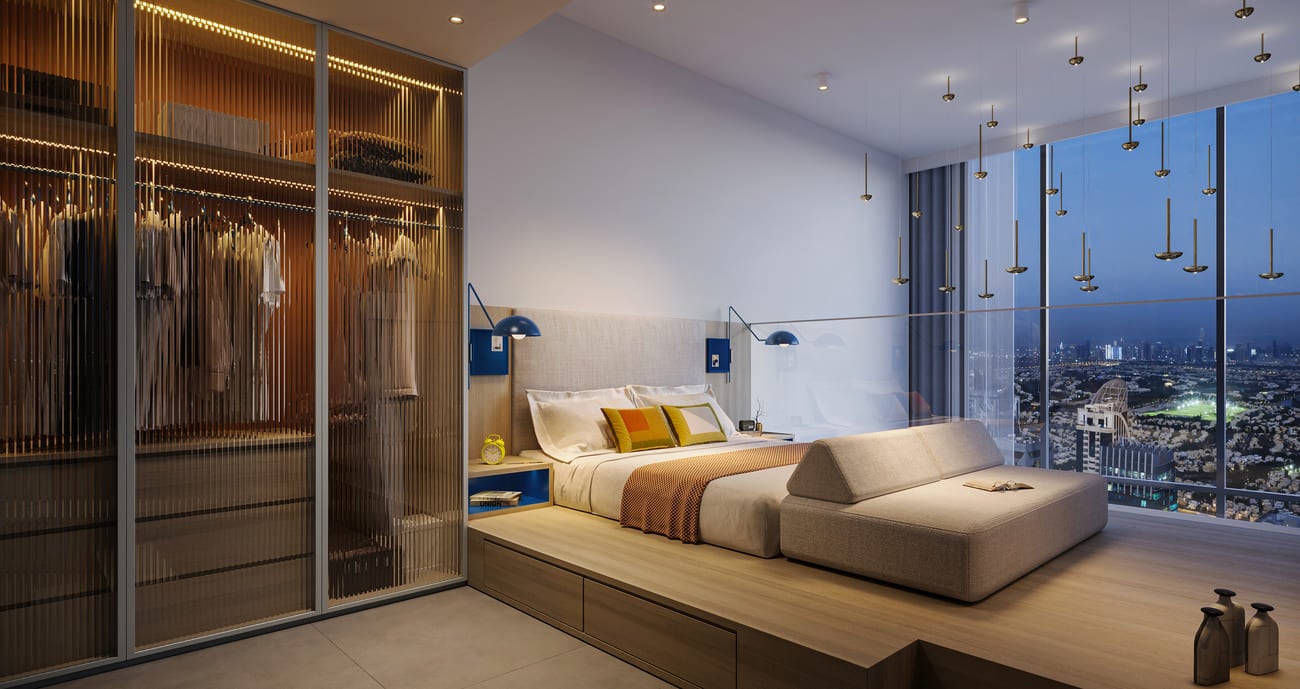 Rove Home Dubai Marina by IRTH Group, image 20 of 27. Render supplied by developer.