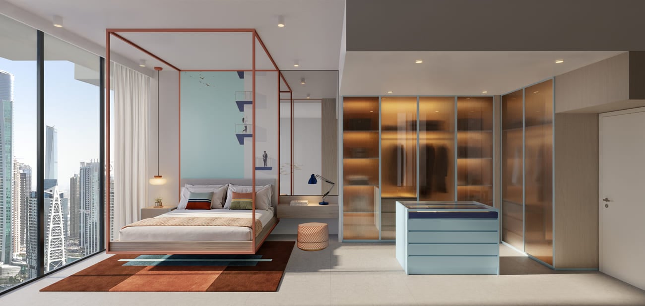 Rove Home Dubai Marina by IRTH Group, image 23 of 27. Render supplied by developer.