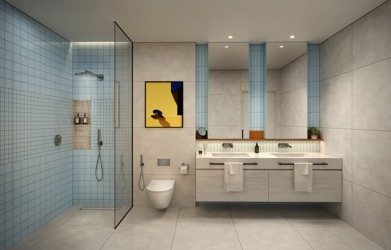 Rove Home Dubai Marina by IRTH Group, image 25 of 27. Render supplied by developer.