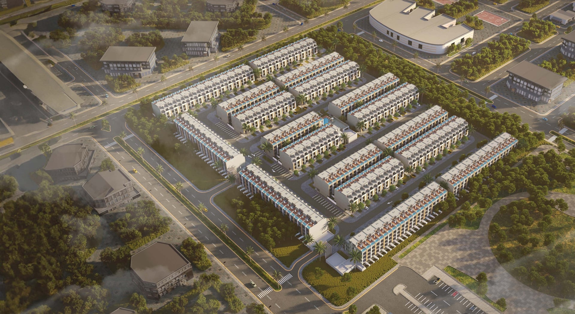 Reportage Village Khalifa City, image 2 of 10. Render supplied by developer.