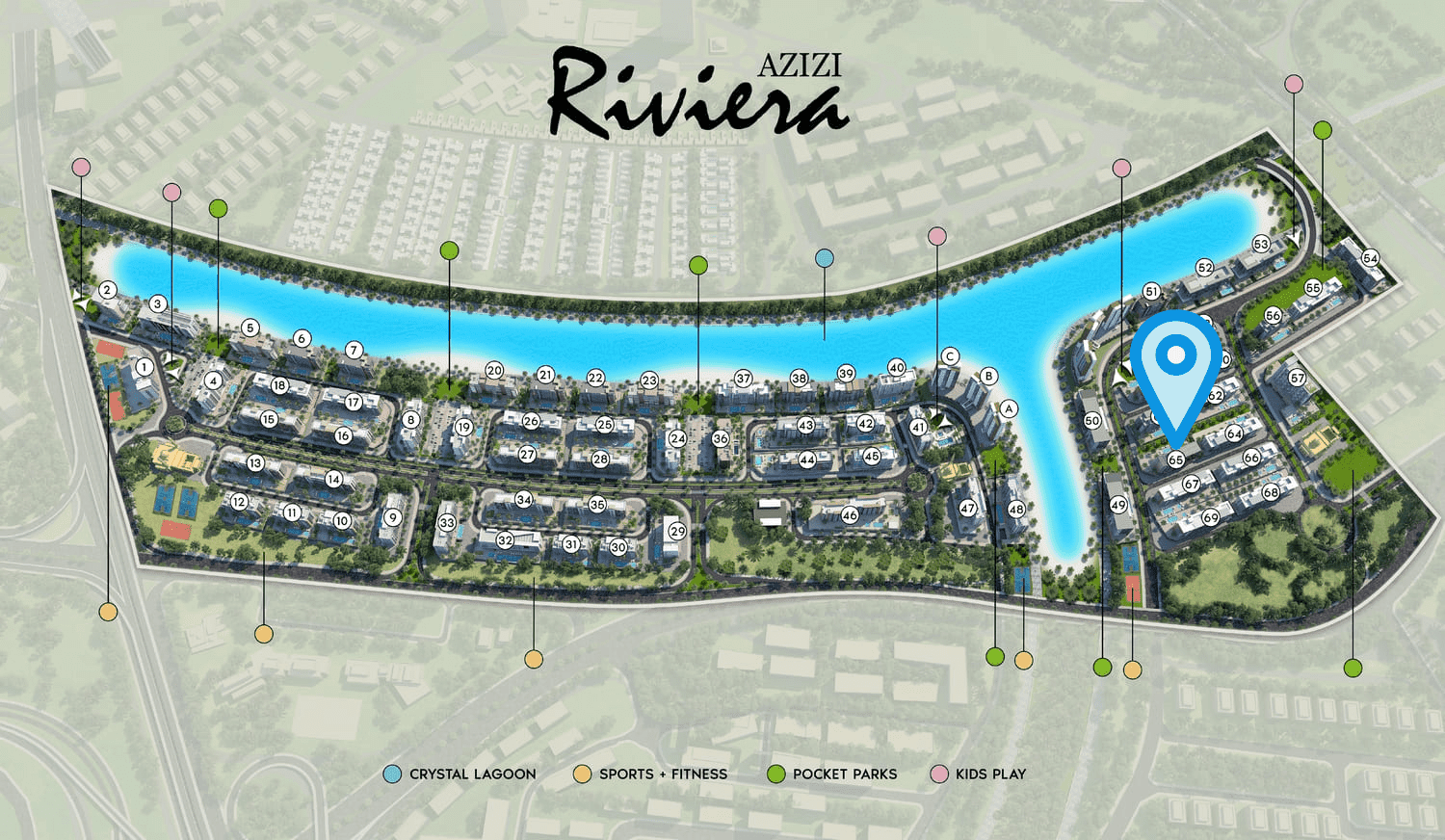 Riviera 65 by Azizi, Azizi Riviera at Meydan One. Render supplied by developer.