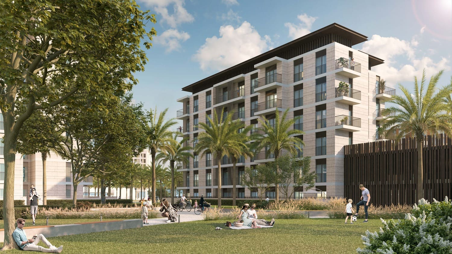 Aysha Residences 1 and 2 by Eagle Hills, image 1 of 12. Render supplied by developer.