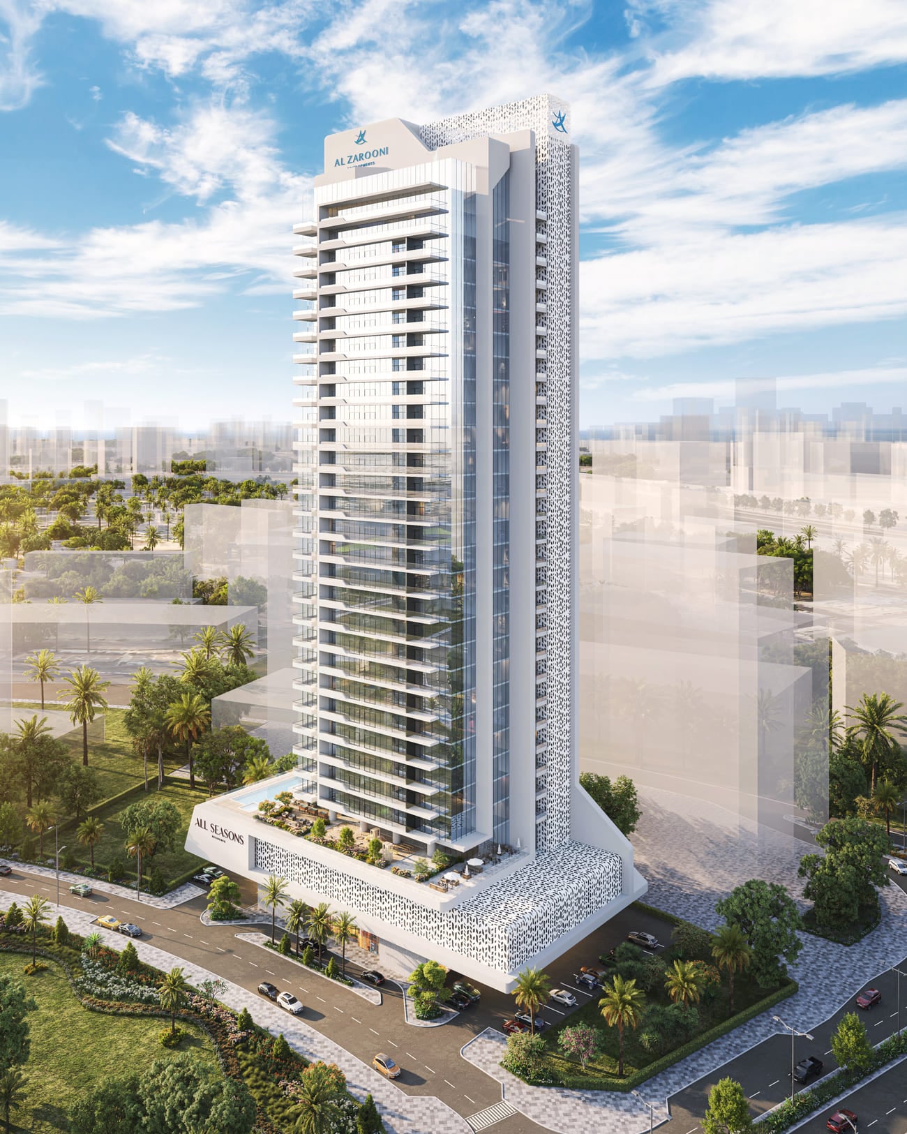 All Seasons Residence by Al Zarooni Developments, image 1 of 11. Render supplied by developer.