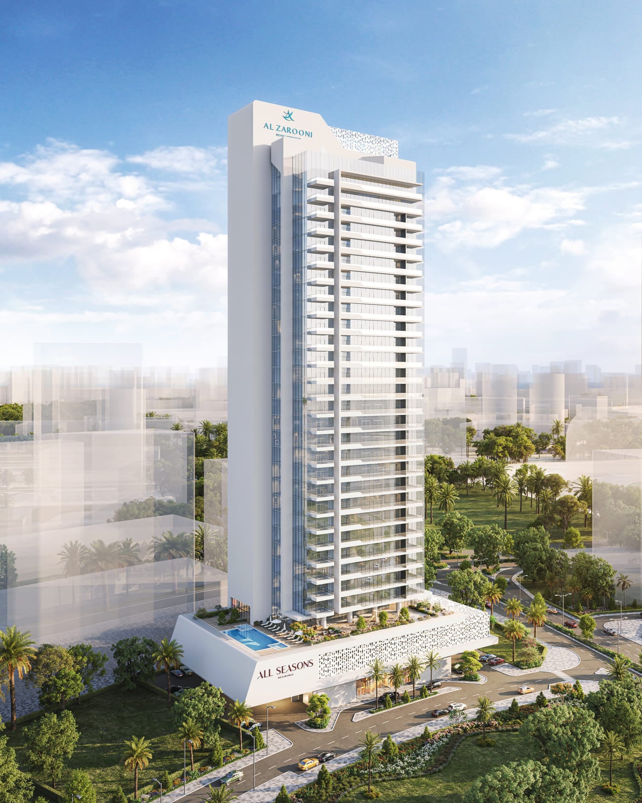 All Seasons Residence by Al Zarooni Developments, image 2 of 11. Render supplied by developer.