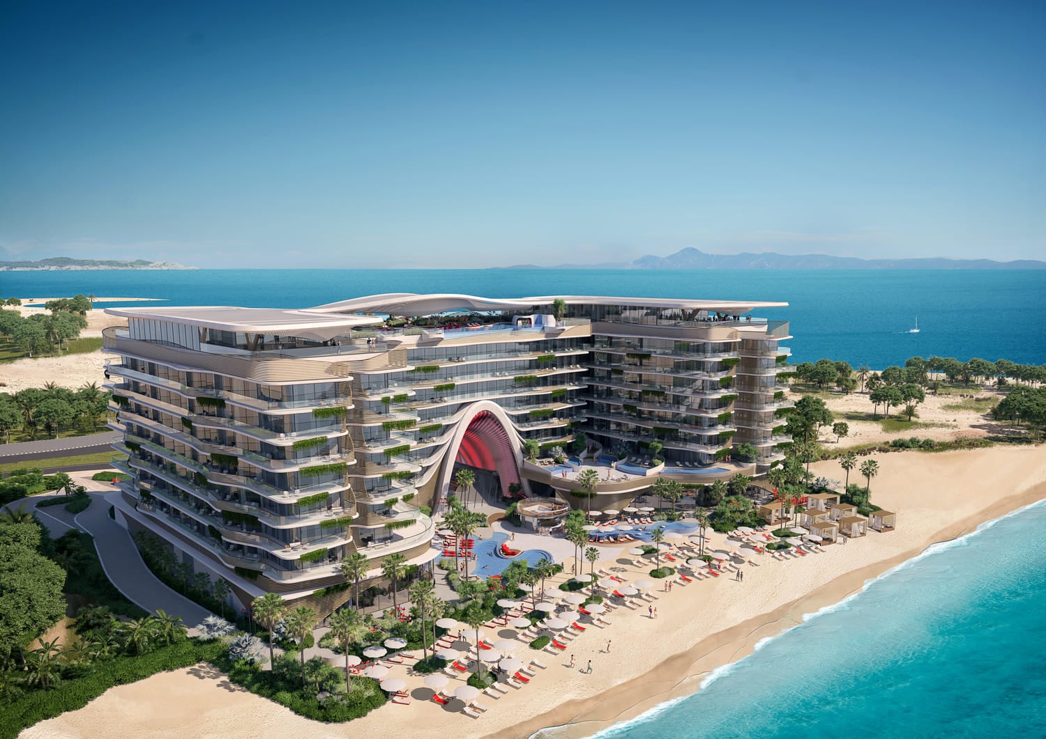 The Unexpected Al Marjan Island Hotel and Residence by ALMAL, Al Marjan Island. Render supplied by developer.