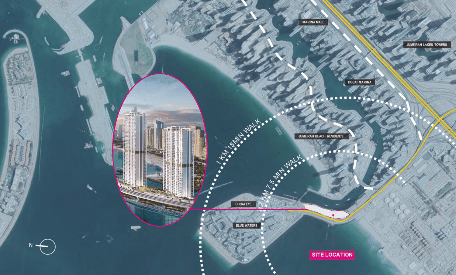 Bluewaters Bay by Meraas, image 5 of 5. Render supplied by developer.