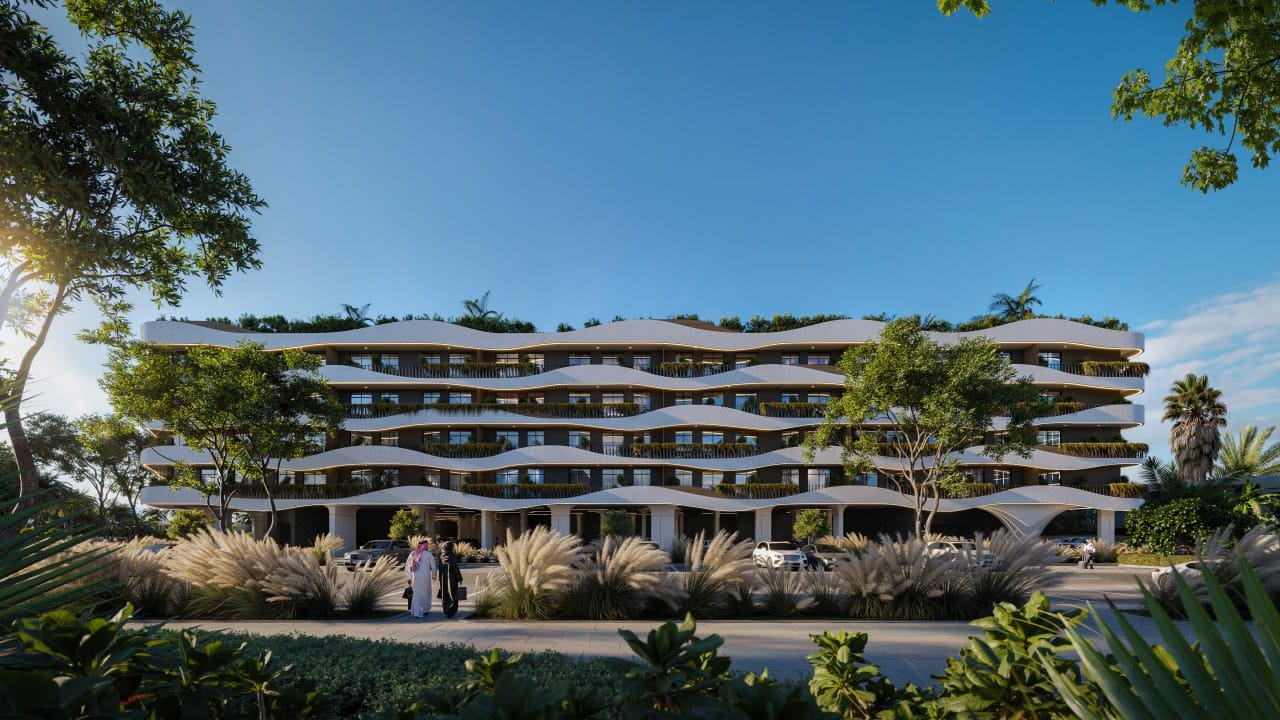 Oasis Residences by Al Helal Al Zahaby Real Estate Development (HZ Development), image 2 of 9. Render supplied by developer.