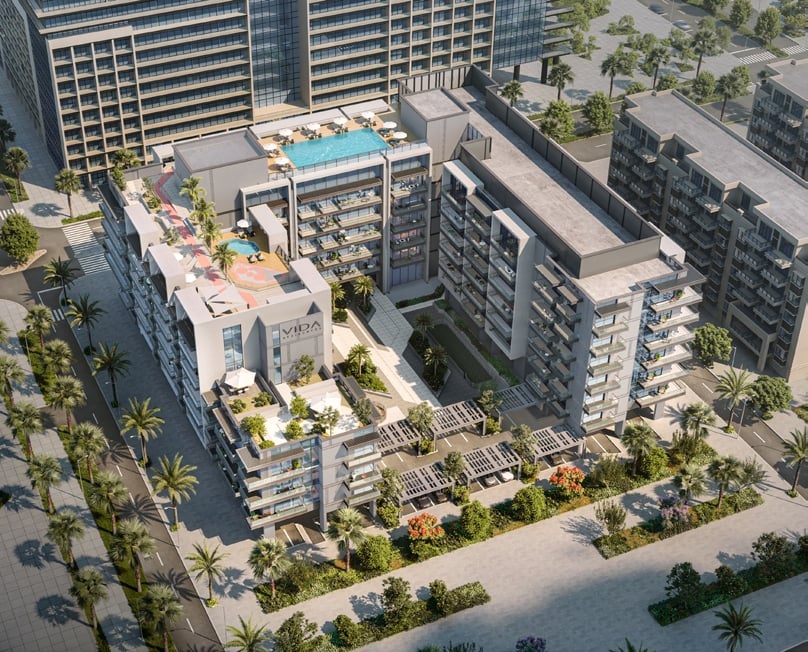 Vida Residences Saadiyat Island by ALAIN, image 1 of 10. Render supplied by developer.