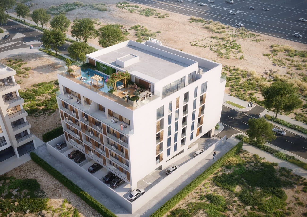The Cube Residences by AMWAJ Development, image 4 of 13. Render supplied by developer.