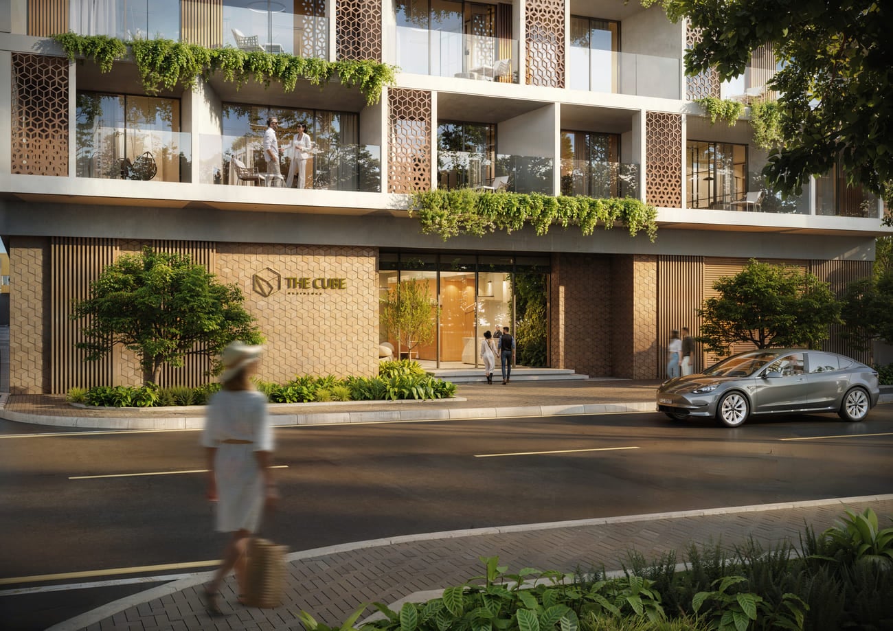 The Cube Residences by AMWAJ Development, image 5 of 13. Render supplied by developer.