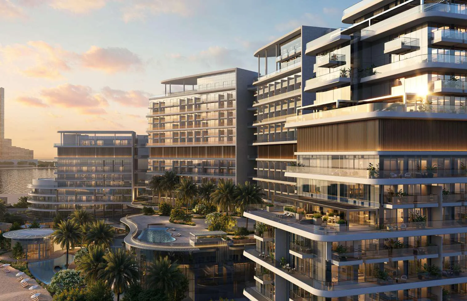 Nasim Al Bahr Residences by Abu Dhabi National Hotels, image 2 of 19. Render supplied by developer.