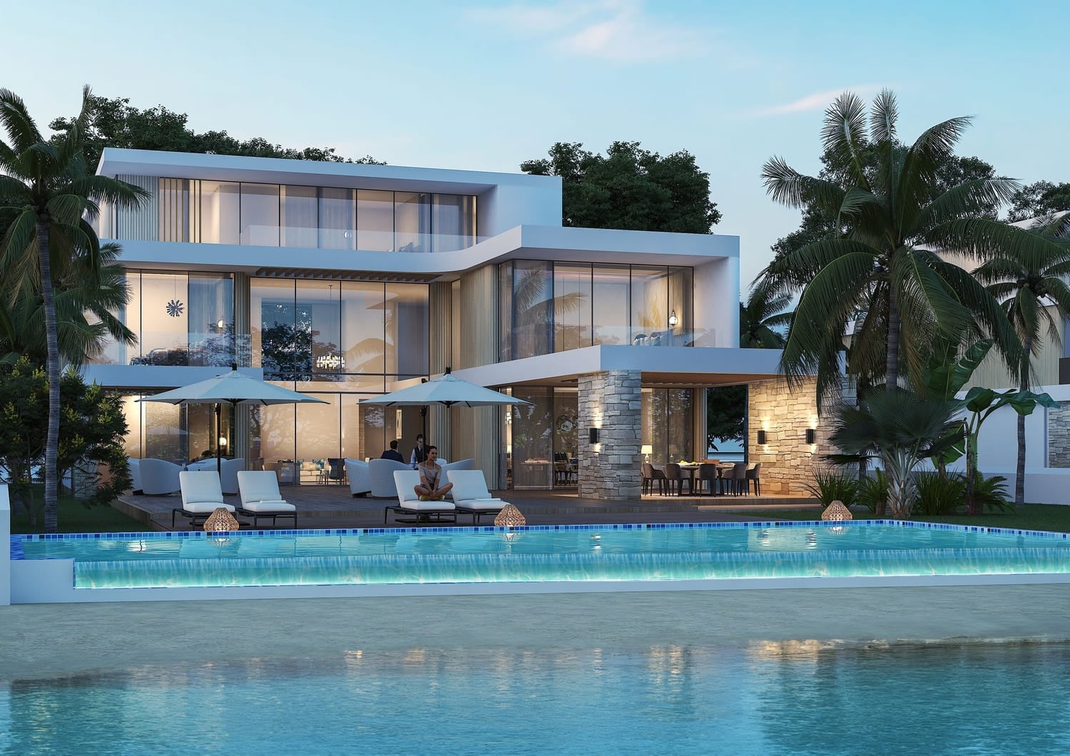 Sobha Siniya Island Villas Phases 1 and 2, image 1 of 8. Render supplied by developer.