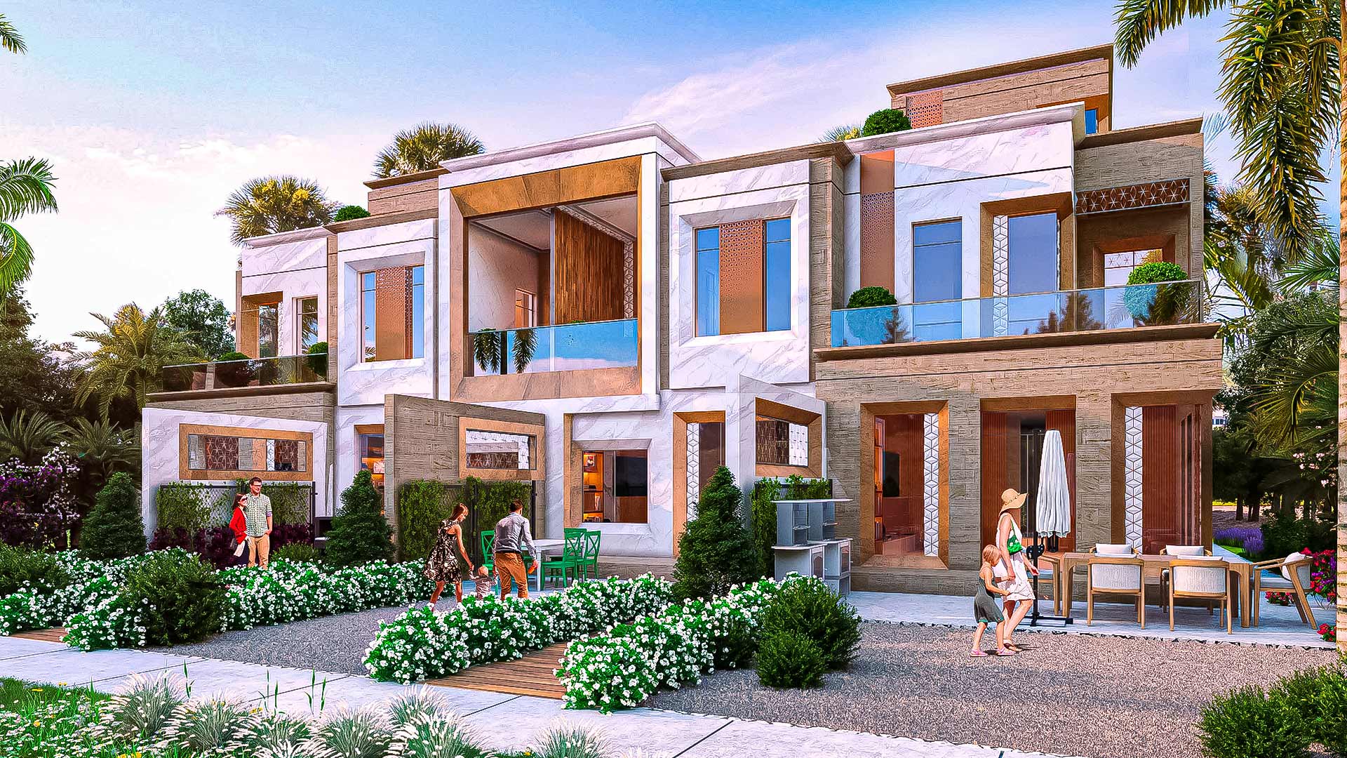 Damac Lagoons Monte Carlo by Damac, image 5 of 16. Render supplied by developer.