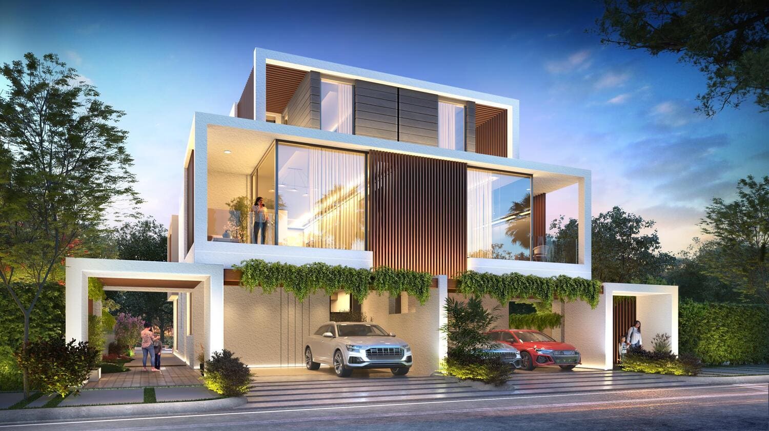 Damac Hills 2 - Park Greens by Damac, image 1 of 9. Render supplied by developer.