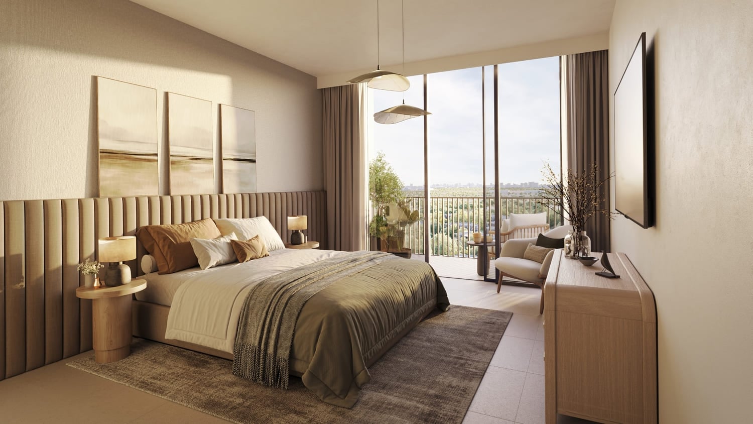 Ghaf Woods Distrikt by Majid Al Futtaim, image 6 of 9. Render supplied by developer.
