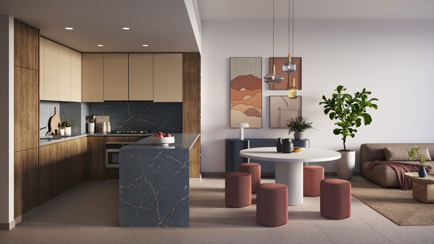 Ghaf Woods Distrikt by Majid Al Futtaim, image 7 of 9. Render supplied by developer.