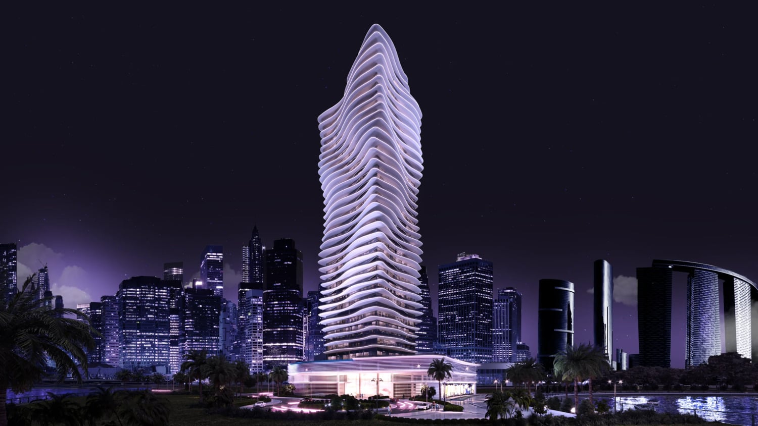 Elie Saab Waterfront by Ohana Development, image 1 of 21. Render supplied by developer.