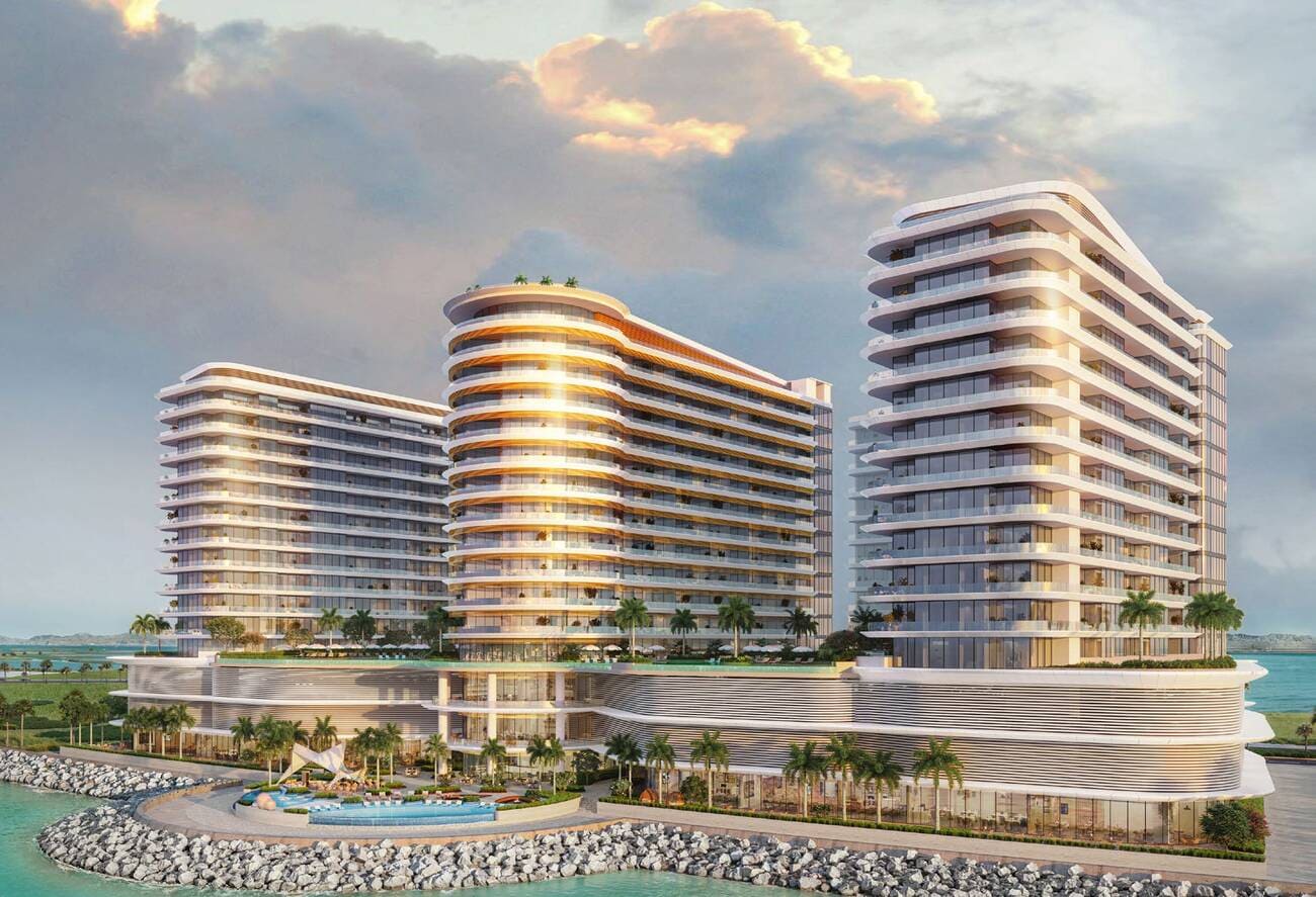 Trio Isle by Durar Properties, Al Marjan Island. Render supplied by developer.