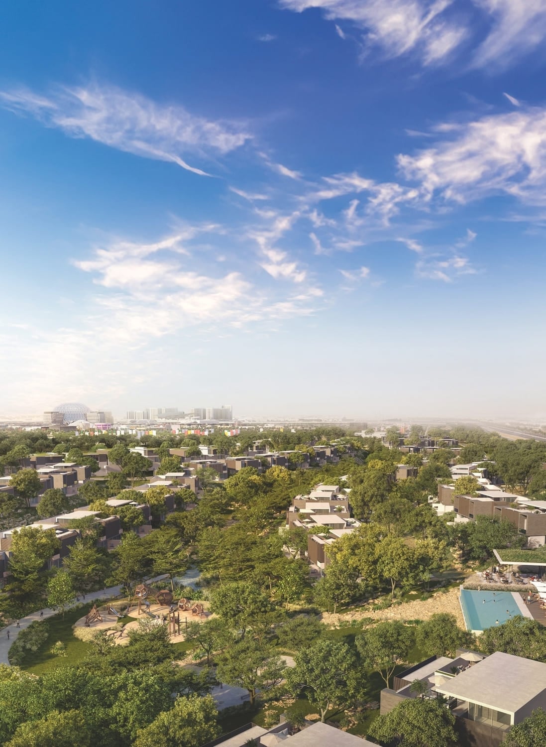 Maha Villas by Expo City, image 1 of 6. Render supplied by developer.