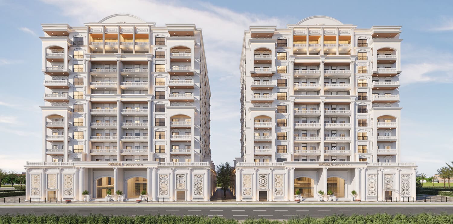 Nadine Residences by London Gate Real Estate Development, Al Furjan. Render supplied by developer.