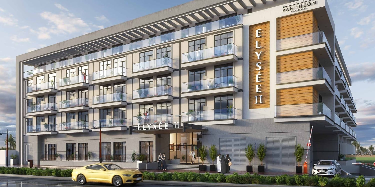 Pantheon Elysee II, JVC (Jumeirah Village Circle). Render supplied by developer.