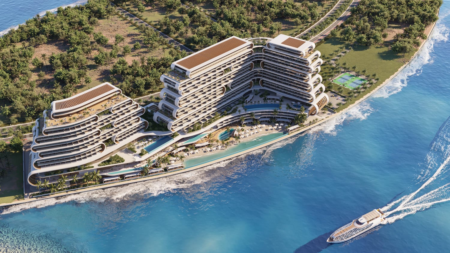 JW Marriott Residences and Resort by WOW Resorts, image 2 of 20. Render supplied by developer.