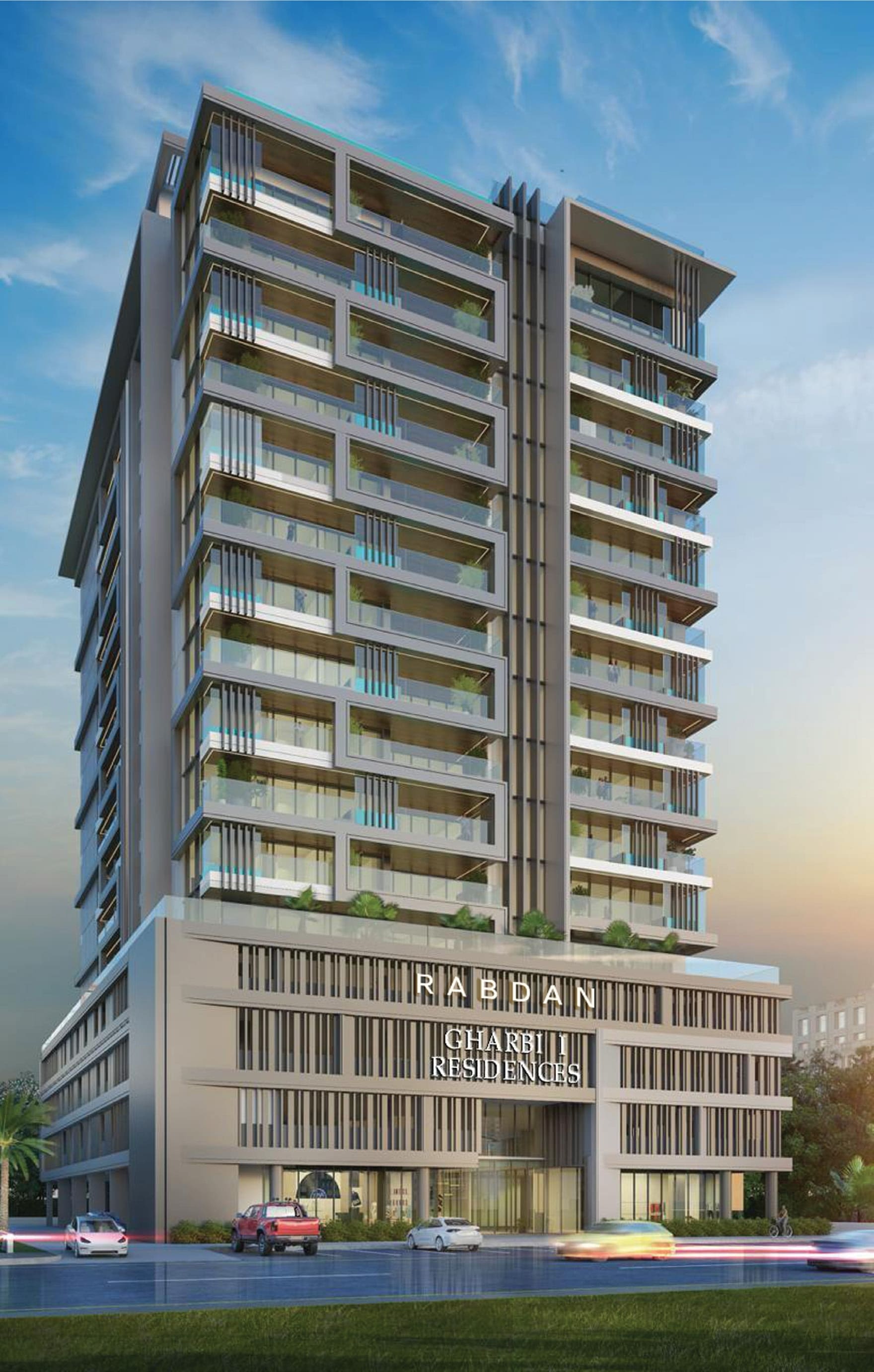 Gharbi 1 Residences by Rabdan Developments, image 1 of 10. Render supplied by developer.