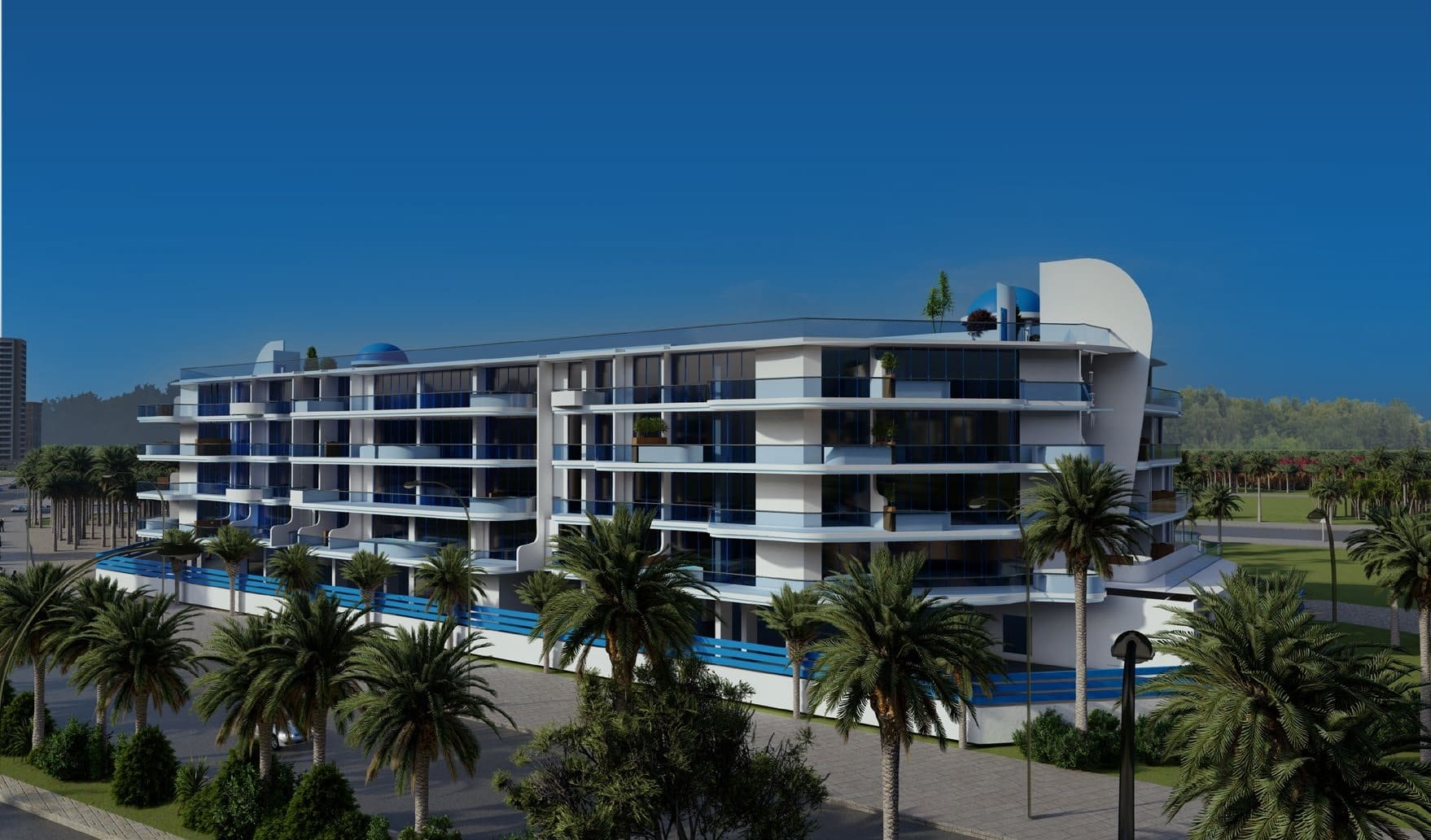 Samana Santorini by Samana, Dubai Studio City. Render supplied by developer.