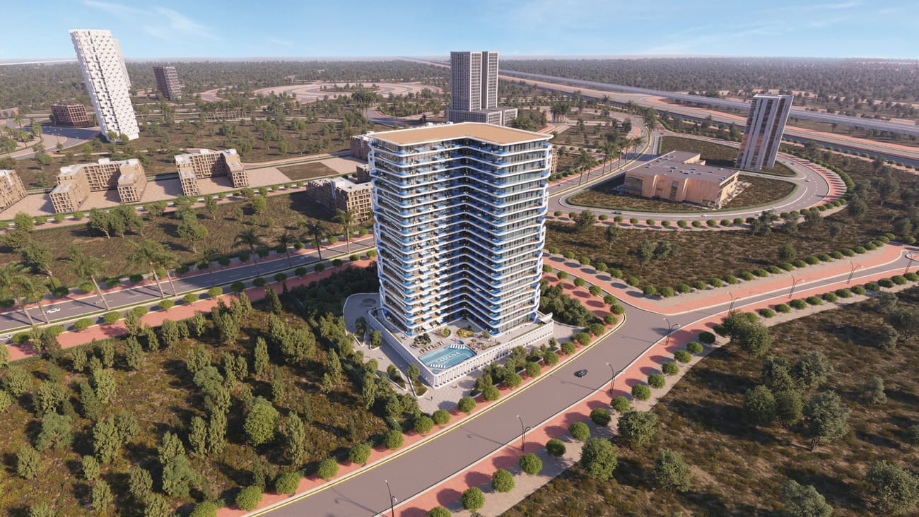 Samana Ibiza by Samana, Dubailand Residence Complex. Render supplied by developer.