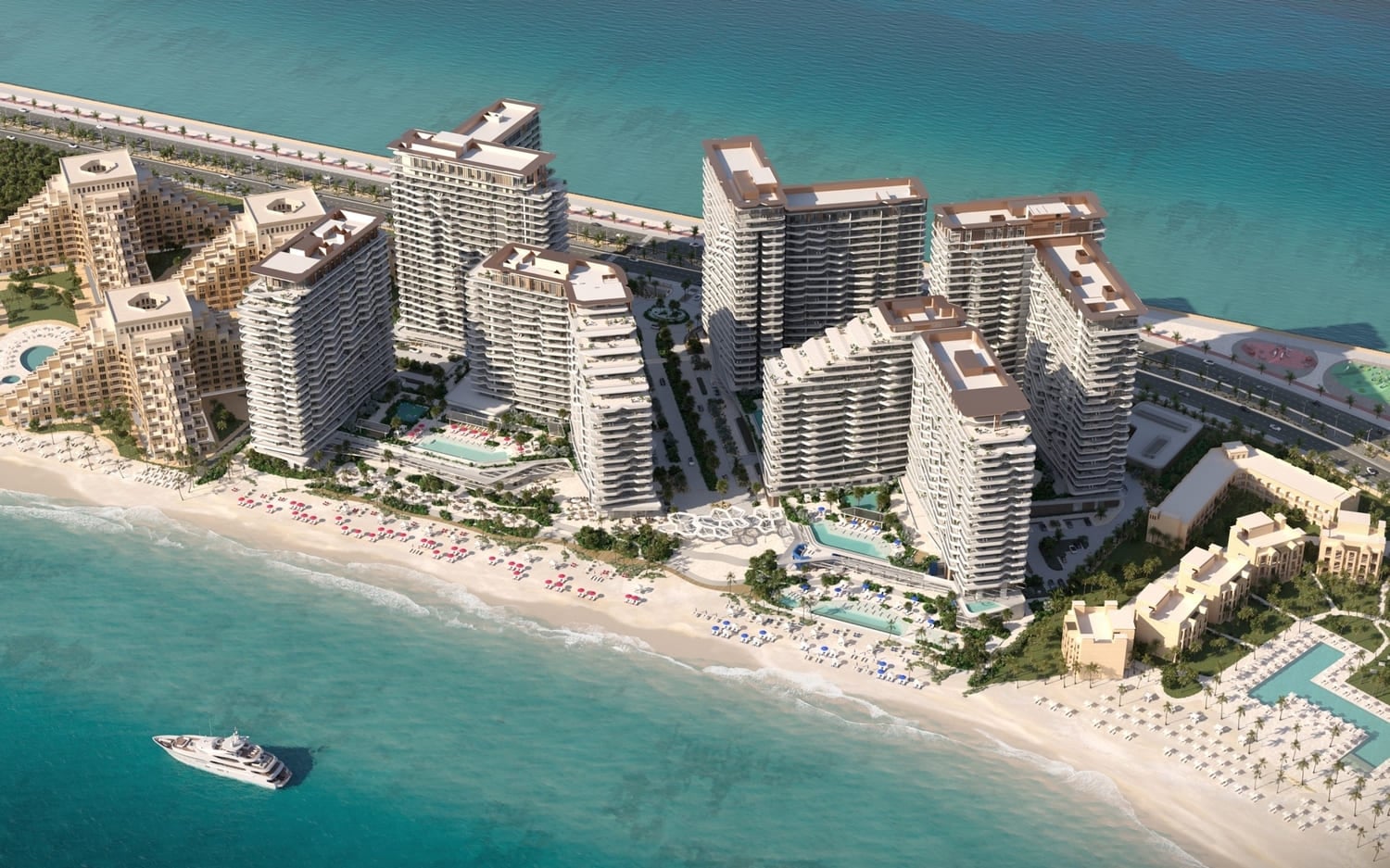 Rosso Bay Residences by Aldar, image 1 of 9. Render supplied by developer.