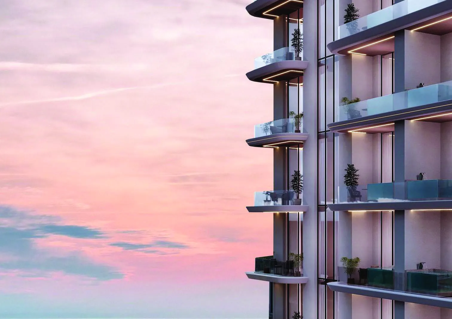 Celestara Residences by Al Dhana Real Estate Development, image 1 of 18. Render supplied by developer.