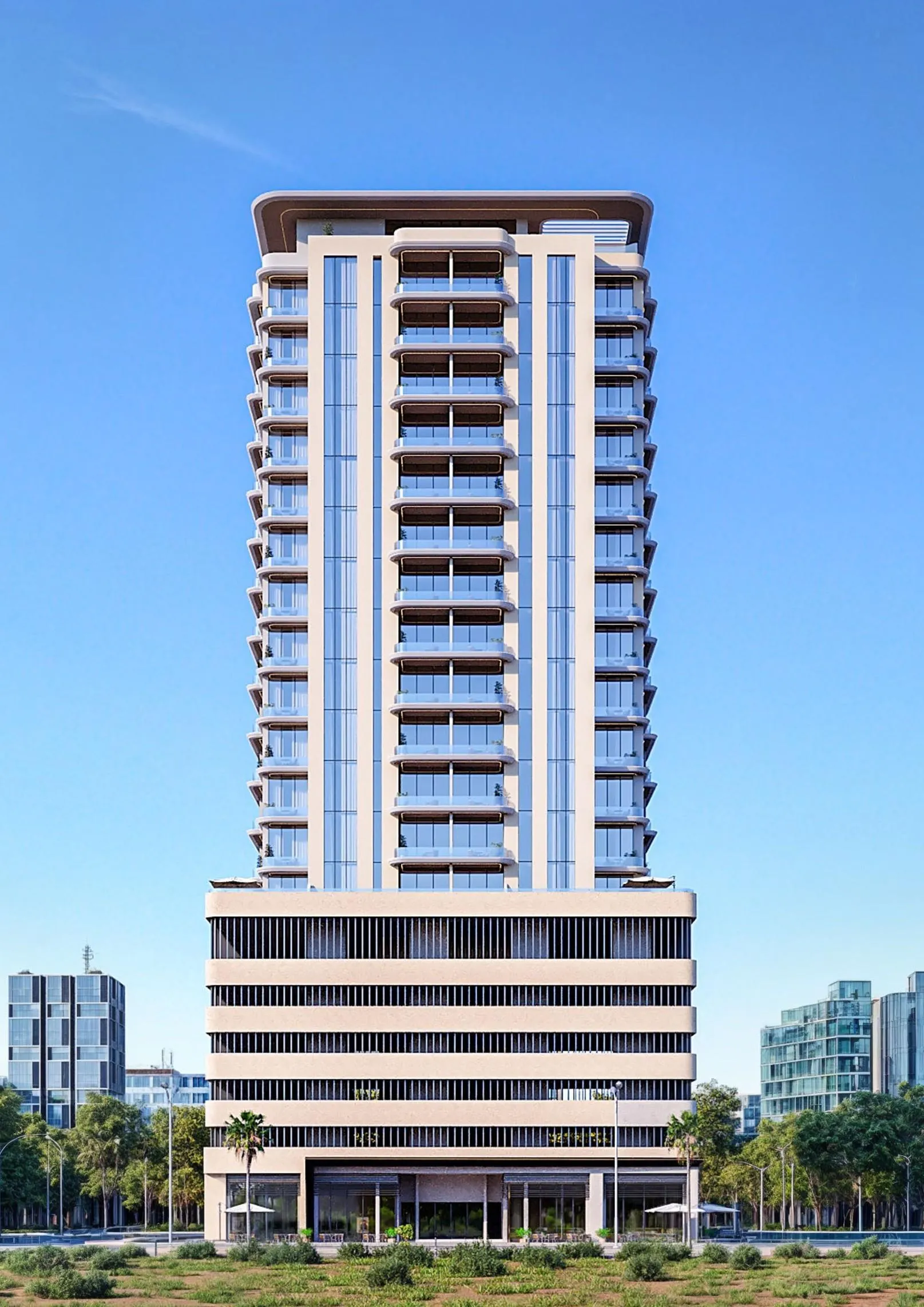 Celestara Residences by Al Dhana Real Estate Development, image 2 of 18. Render supplied by developer.