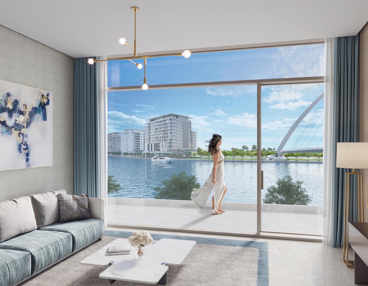 Canal Front Residences 3 and 4 by Meydan, image 3 of 9. Render supplied by developer.
